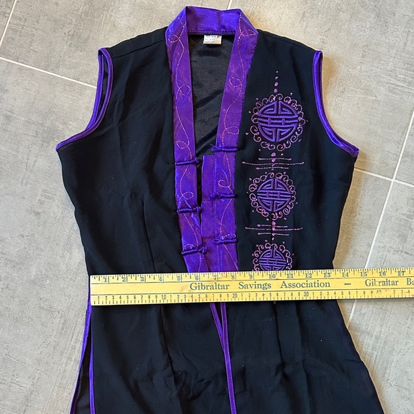 Vintage Black and Purple Sheer vest Asian inspired. - Picture 7 of 7